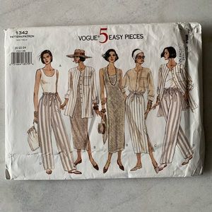 UNCUT Vogue 5 Easy Pieces Shirt Top Dress Skirt Pants Sewing Pattern 1342